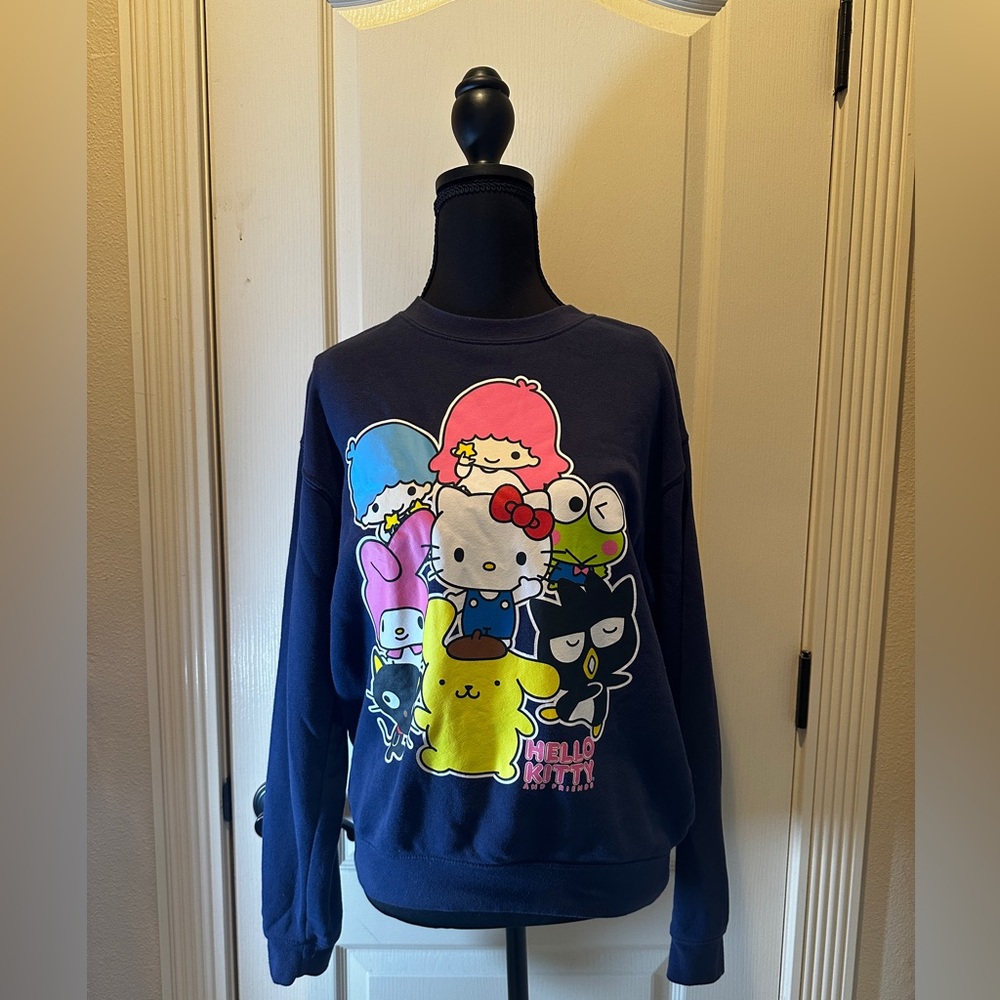 Hello Kitty & Friends Sweatshirt (Navy, Front + Back Graphic)